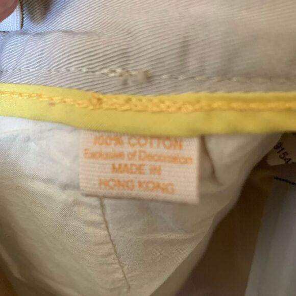 J Crew city fit khaki flat front chino shorts with embroidered mermaids and comp - Picture 4 of 4